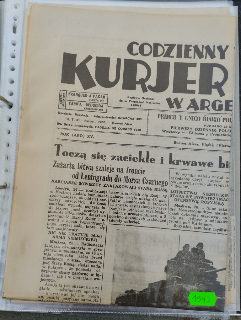 Gazeta II wojna światowa 1942r.