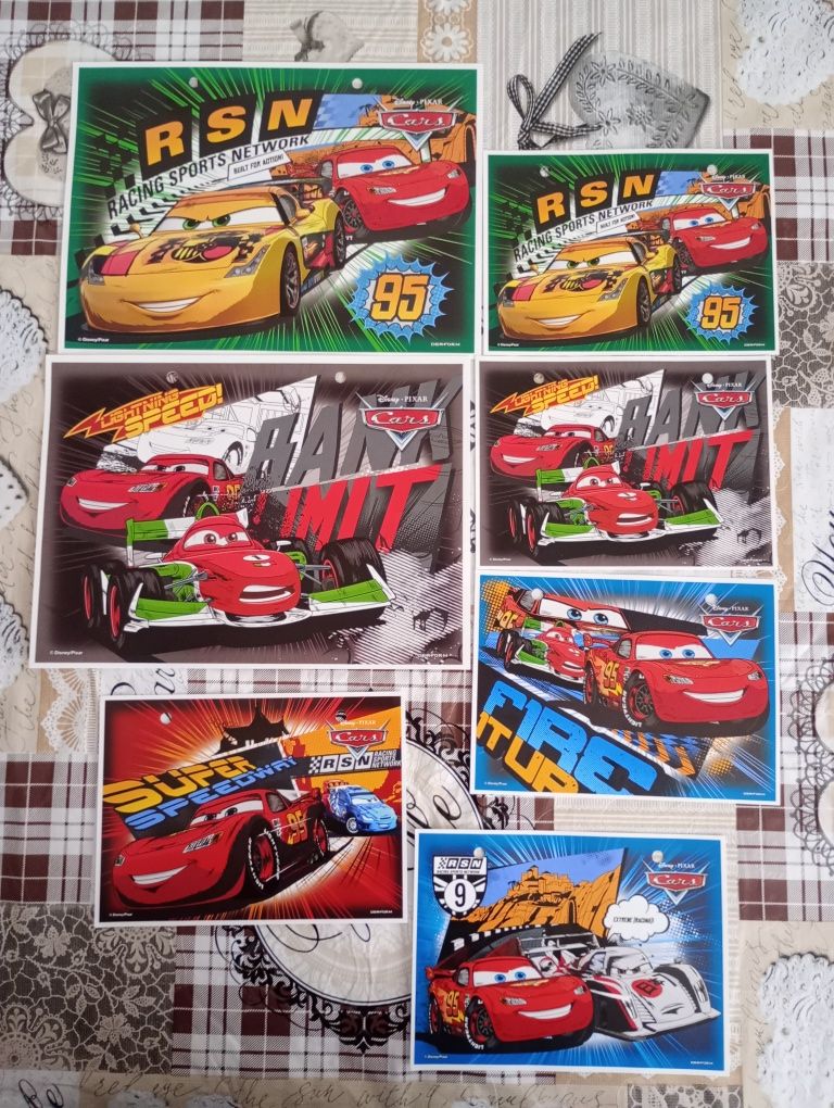 7x karteczka do segregatora cars