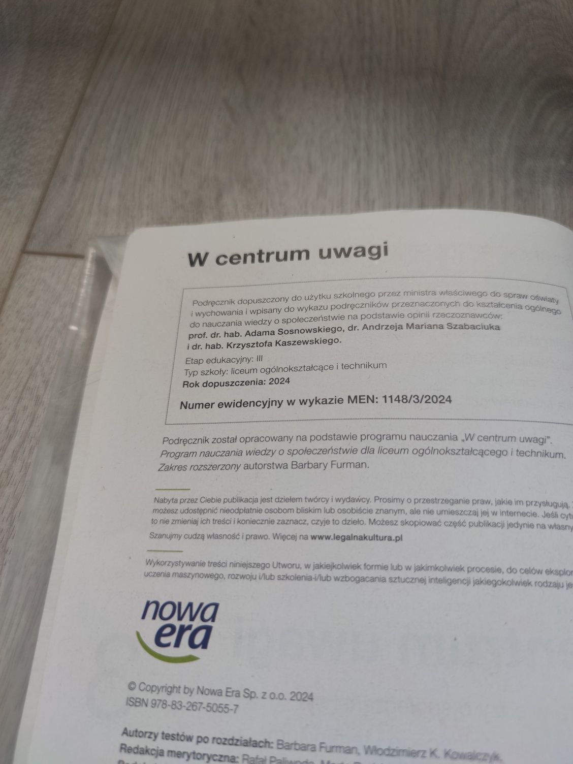 Podręcznik „W centrum uwagi 3” zakres rozszerzony EDYCJA 2024