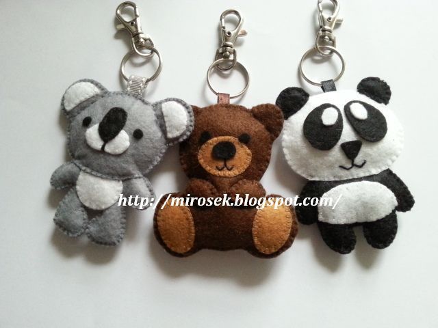 Miś Panda Brunatny Koala brelok breloczek filc handmade