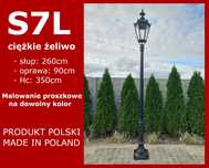 Lampa żeliwna, latarnia parkowa, oświetlenie ogrodu, Hc=350cm