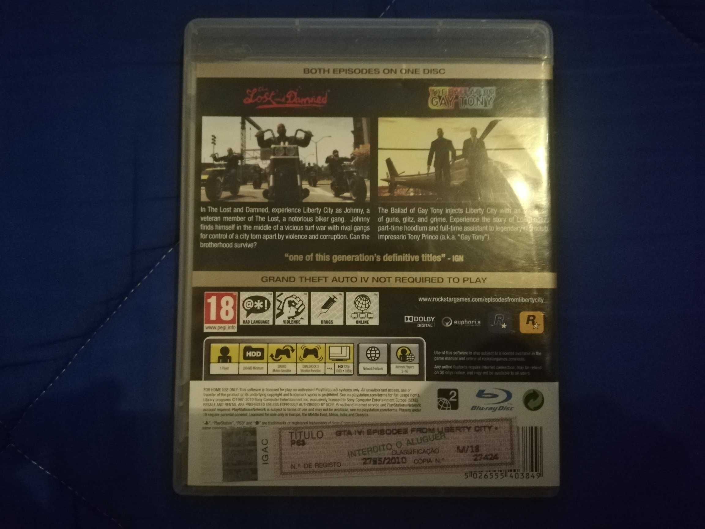 Grand Theft Auto - Episodes of Liberty City [PS3] - Completo