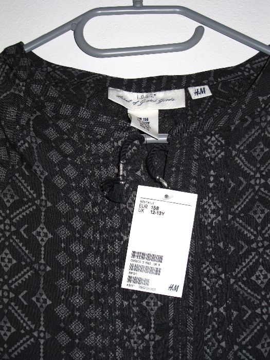 Bluzka czarna we wzory H&M rozm. 158 nowa z metką