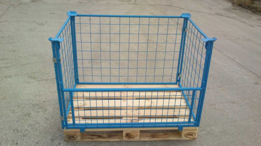 Kosz Gitterbox nadstawka paletowa H80 na paletę euro RAL 5012