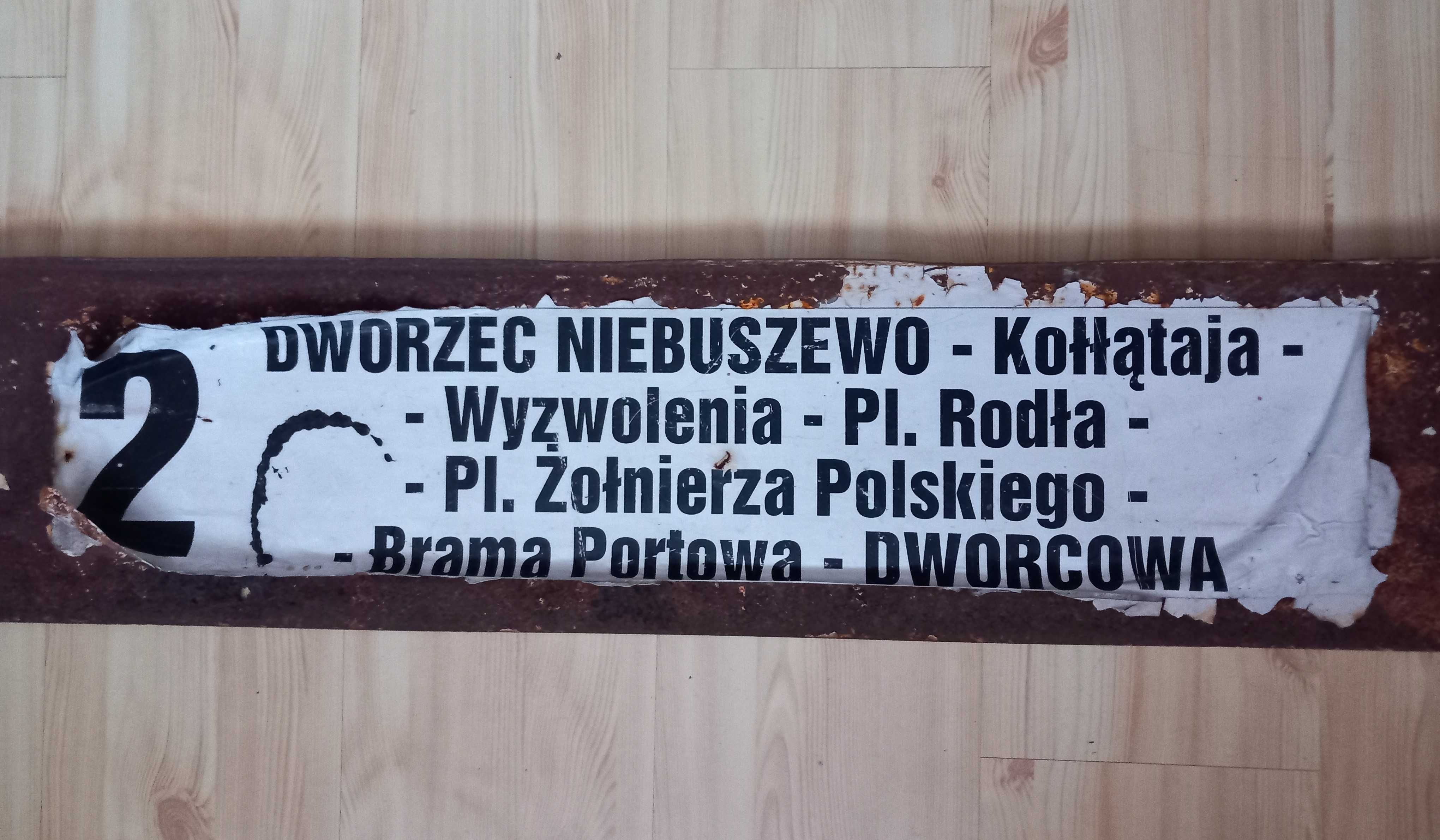 Tablica tramwajowa 2-stronna oryginał Tramwaje Szczecin Niebuszewo PRL