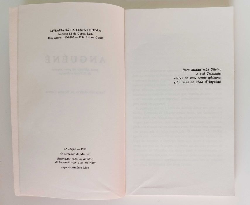 Anguéné | Fernando Macedo (texto Introdutório de Natália Correia)