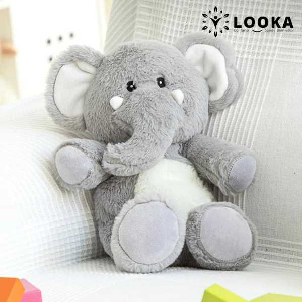 Elefante de Peluche com Efeito Quente e Frio