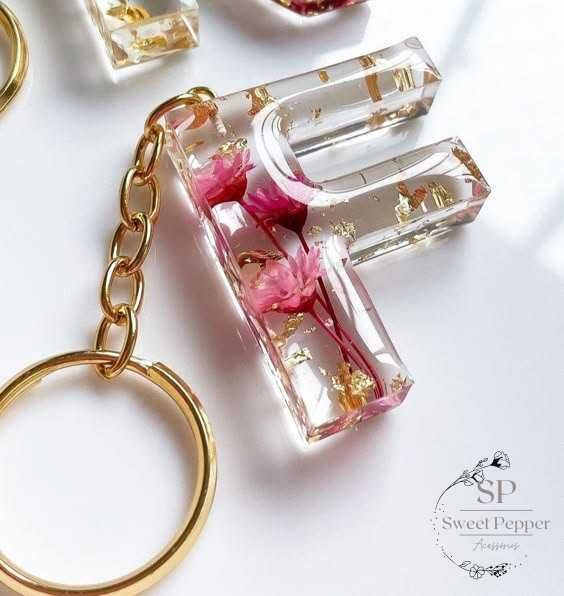 Letra Porta-chaves Personalizados em Resina Epóxi