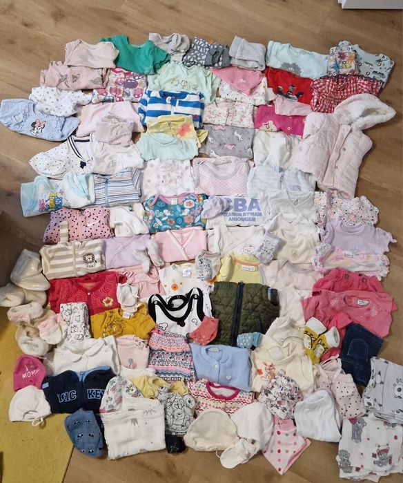 Mega paka ubranek dla dziewczynki 101 sztuk 56/62