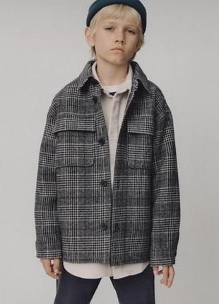 Тепла куртка сорочка з вовни Зара для хлопчика 8 років