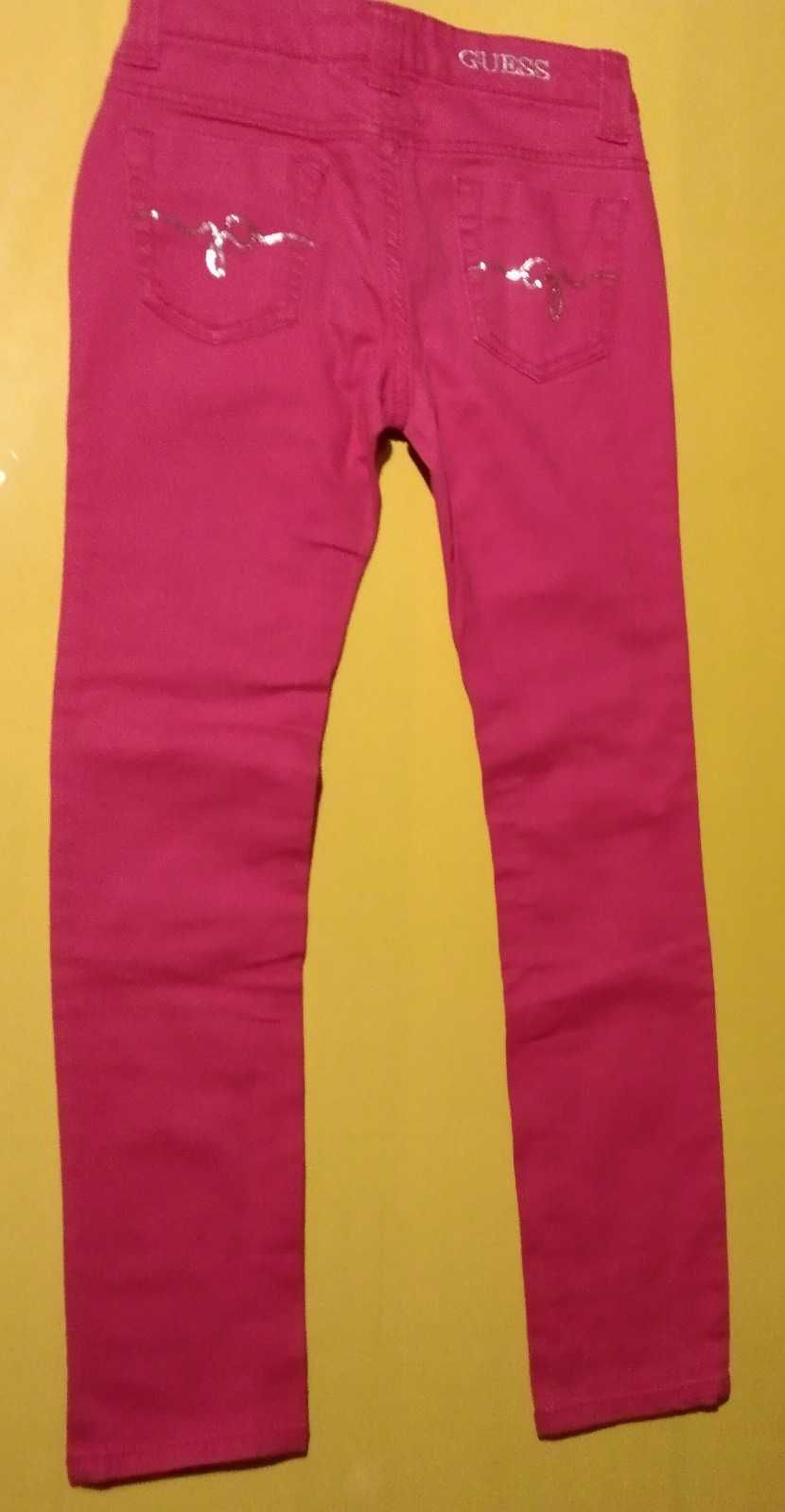 Różowe spodnie jeansowe dla dziewcznki rozm. 146