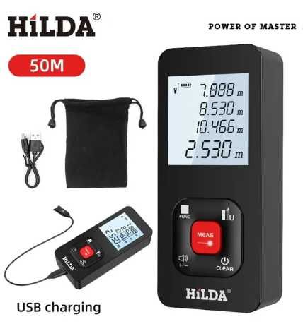 Лазерный дальномер HILDA E50 / лазерная рулетка на 50м. аккумуляторная