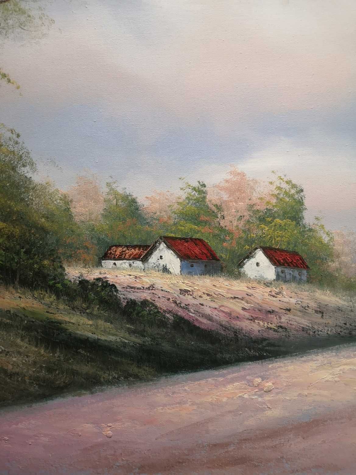 Quadro com pintura de paisagem