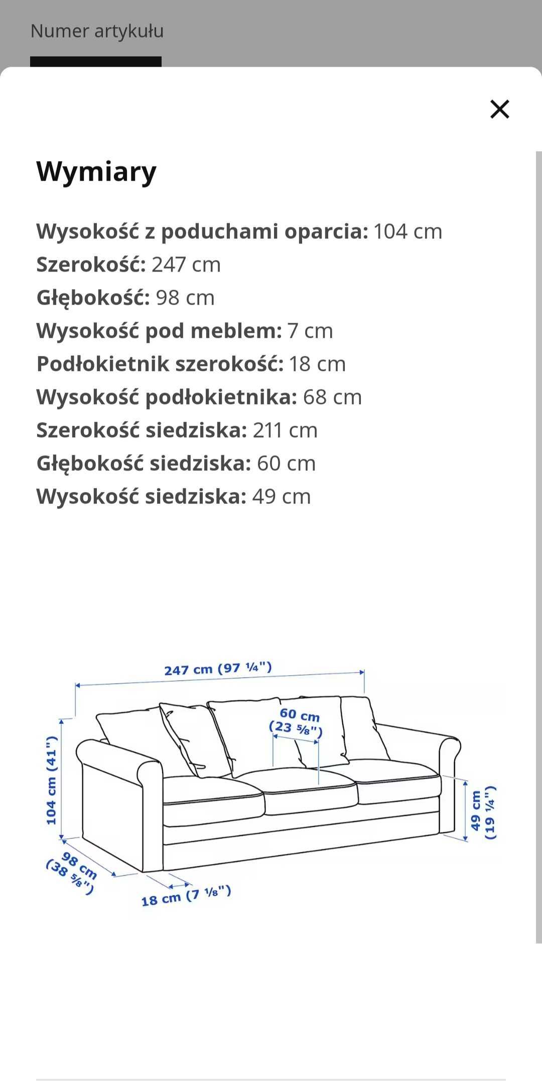 Kanapa Ikea Gronlid kanapa 5 osobowa pilnie okazja