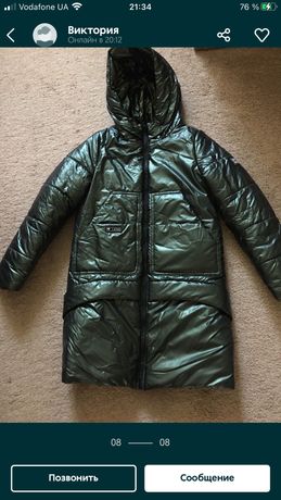 Куртка/пальто на девочку школьницу теплое зима на рост 155