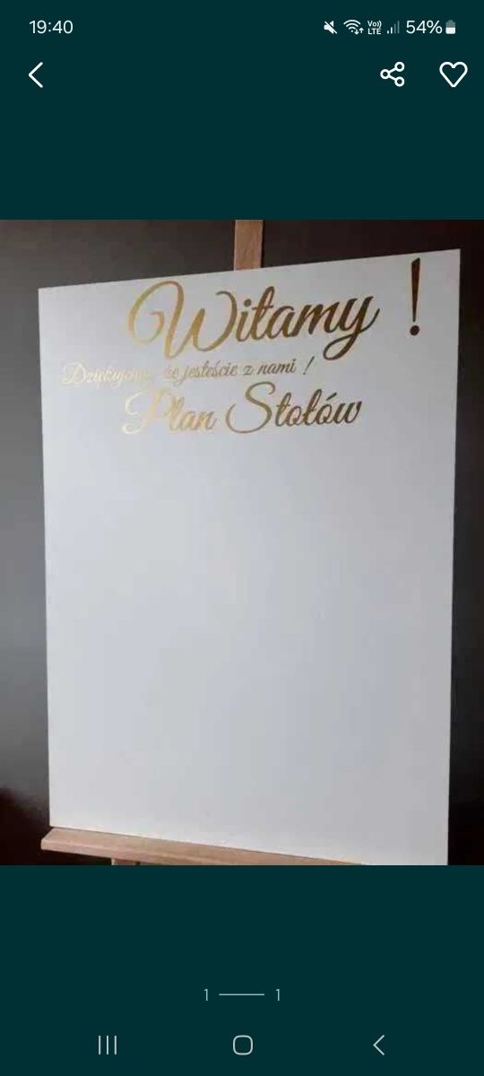 Plan stołów Tablica powitalna wesele ślub