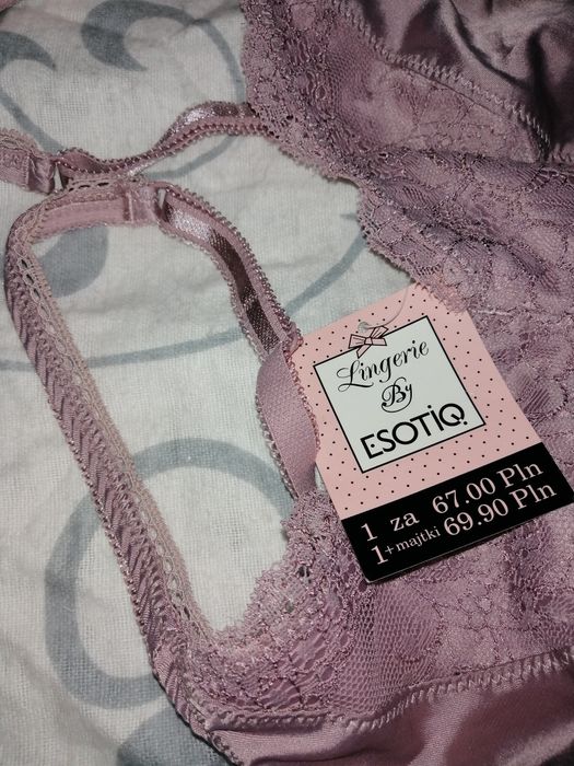 ESOTIQ top koszulka bluzeczka z koronką, Nowa z metką. Xs S