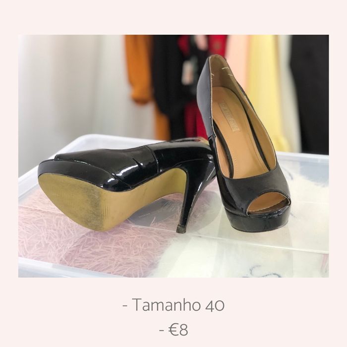 Sapato Salto Aberto Preto