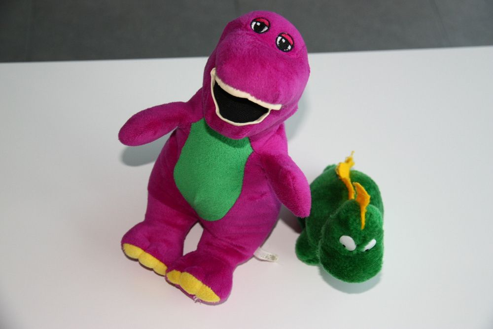 2 szt. maskotki Barney i przyjaciele Barney 30 cm Baby Bob 20 st. bdb+