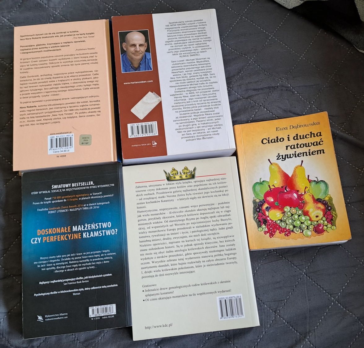 Zestaw 5 książki,Coben ,Nora Roberts i inne