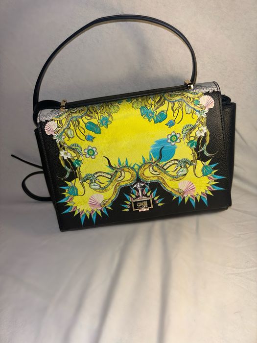 Cavalli Class Ortensia - skórzana torebka z kolorową grafiką