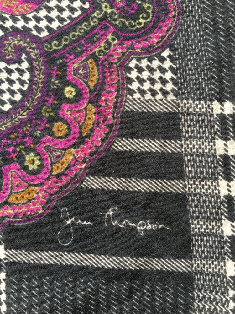 Шелковый подписной платок Jim Thompson Шов Роуль принт пейсли