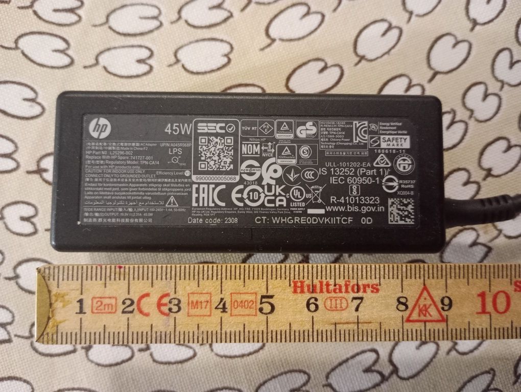 hp TPN-CA 14 блок живлення для ноутбука 19.5 v 2.31A 45W