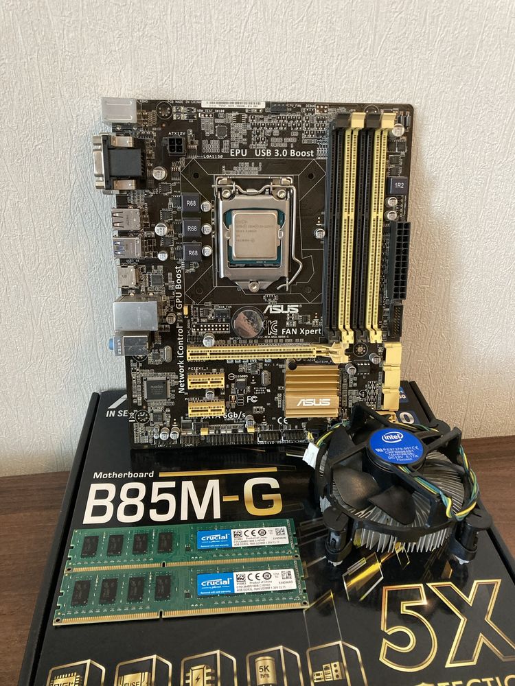 Комплект s1150 i5 4570 + Asus B85M + 8GB DDR3 + кулер