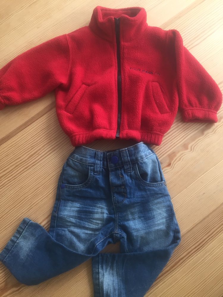 Ralph Lauren 6-12m polar i jeansy Next.