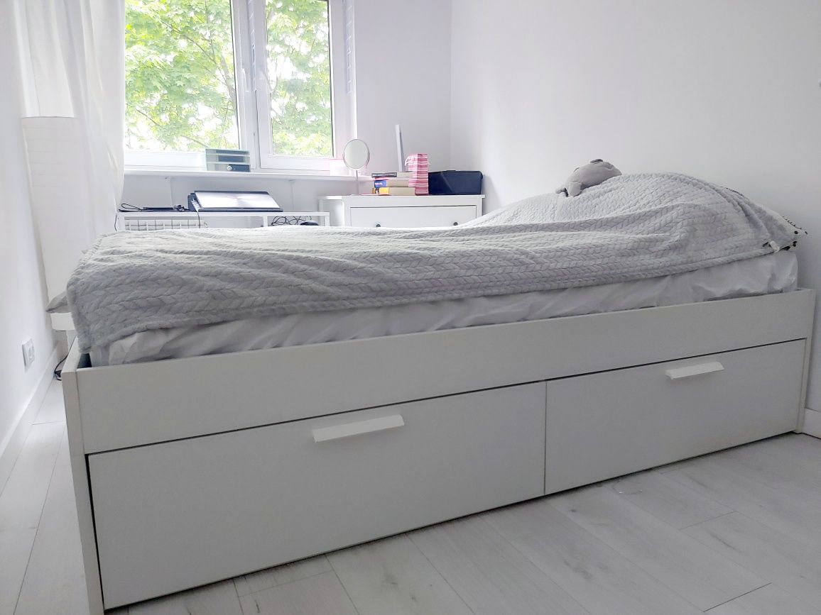 Rama łóżka brimnes wraz z stelażem IKEA