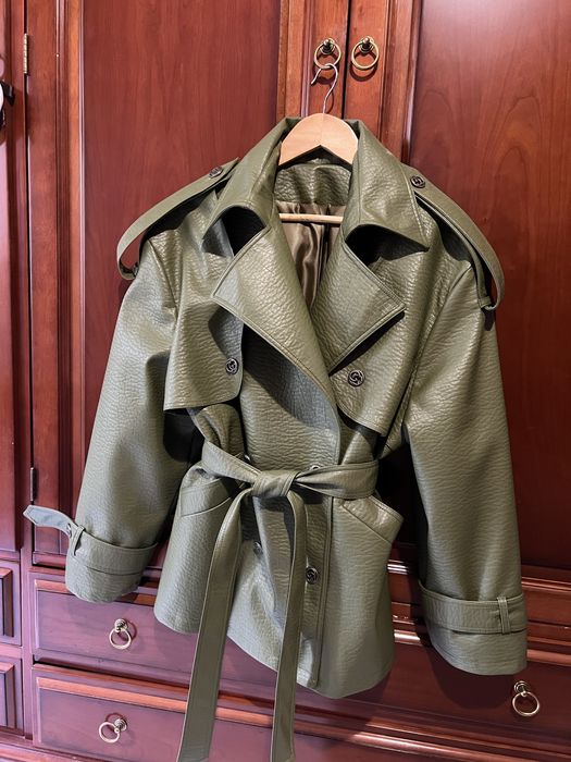 Тренч из экокожи