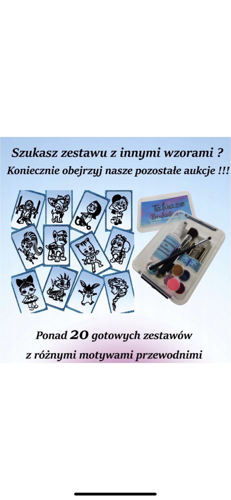 Zestaw! Tatuaże brokatowe urodziny/prezent
