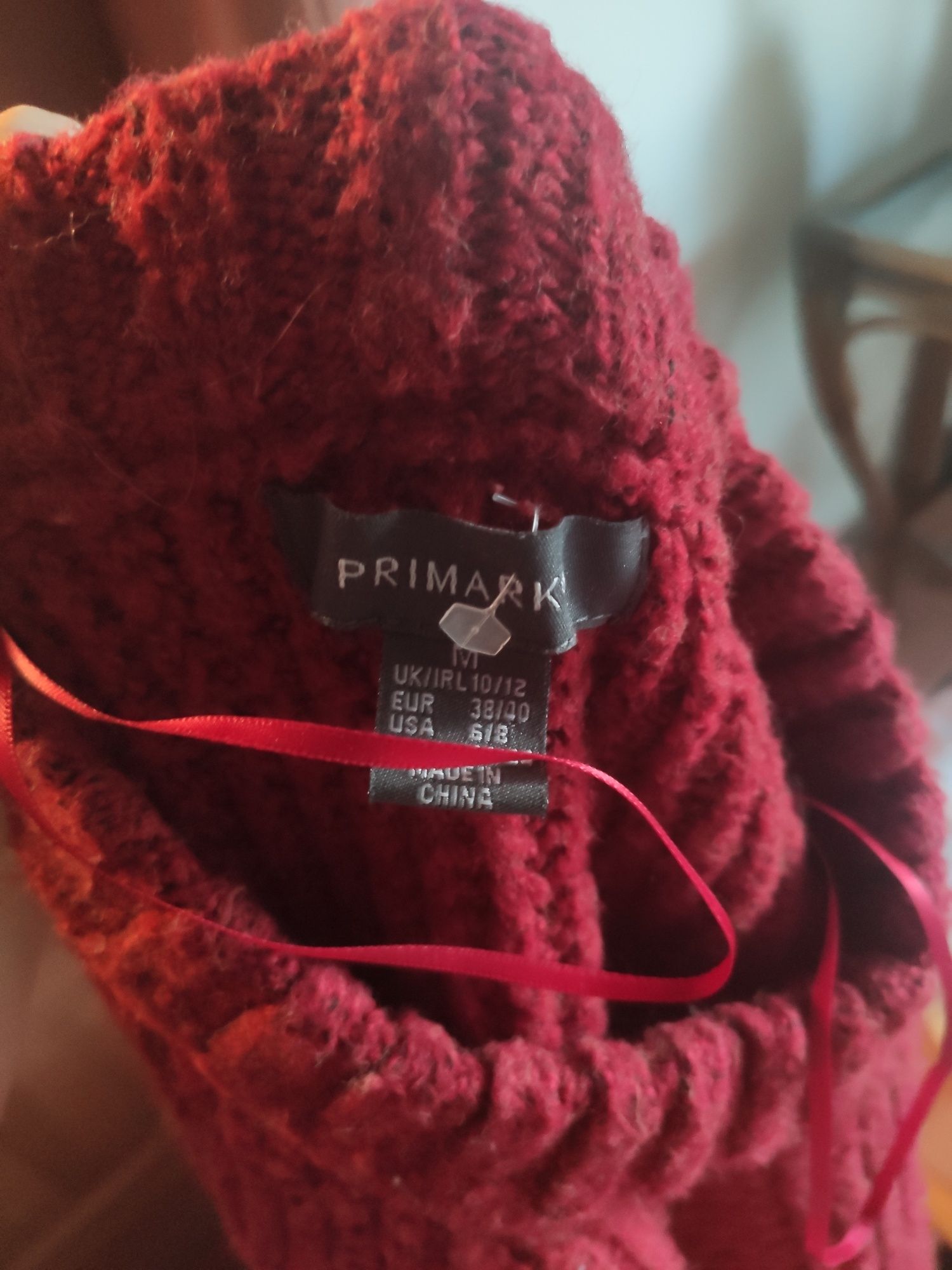 Czerwony sweter Primark M 38 akryl