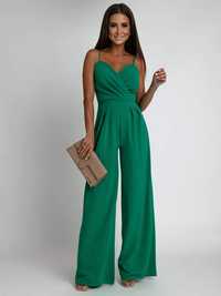 Kombinezon zielony spodnium 36,38 szmaragdowy damski wygodny elastyczn