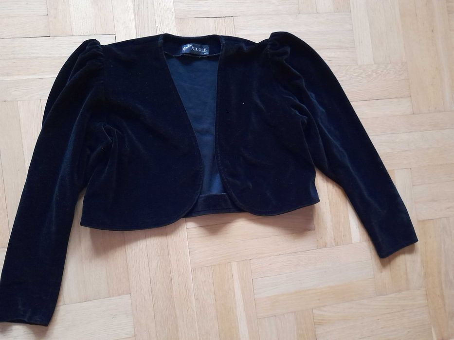 Sukienka welurowa czarna, długa, ze złotymi dodatkami, rozmiar 40