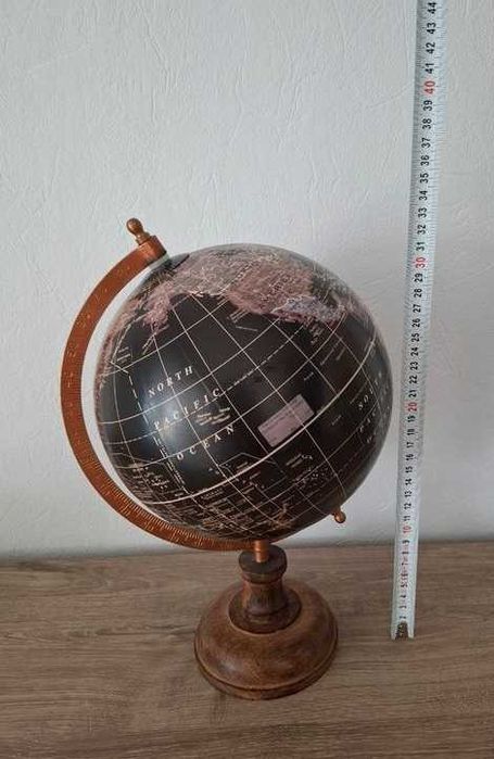 Globo Mapa Mundo Estilo Rústico Vintage em madeira