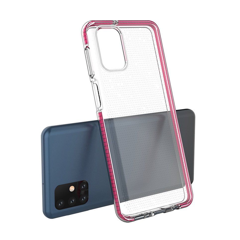 Etui Spring Case Żelowe z Ramką do Samsung Galaxy M31s jasnoróżowy