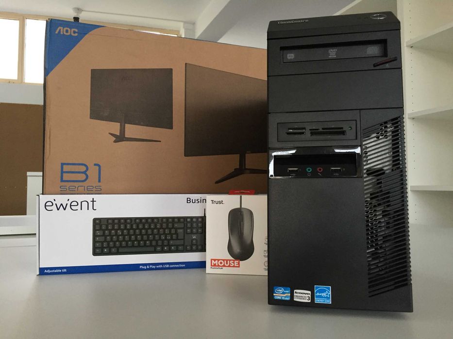 Conjunto Lenovo ThinkCentre M92P + Monitor AOC 24" + Teclado + Rato