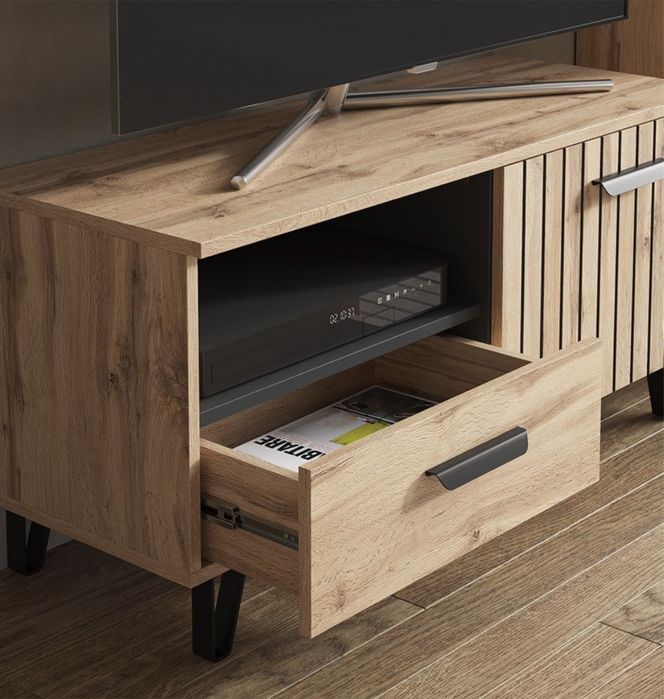 Szafka pod telewizor lowboard szuflada drzwiczki brązowa Vicco