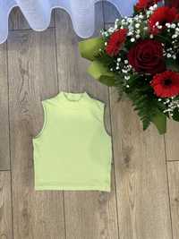 Crop top limonkowy xs zara bawełniany lato bluzka