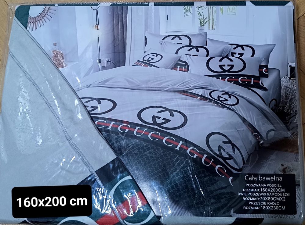 Nowa posciel GUCCI 160/200-200/220 nowa bawelna 100%