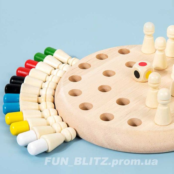 Настільна гра Memory Chess / Запам'ятай колір / Дерев'яна гра «Меморі»