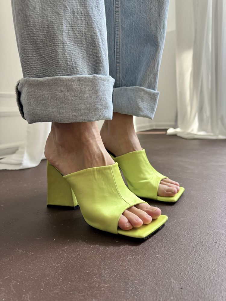 Мюлі на підборах ASOS кольору лайм