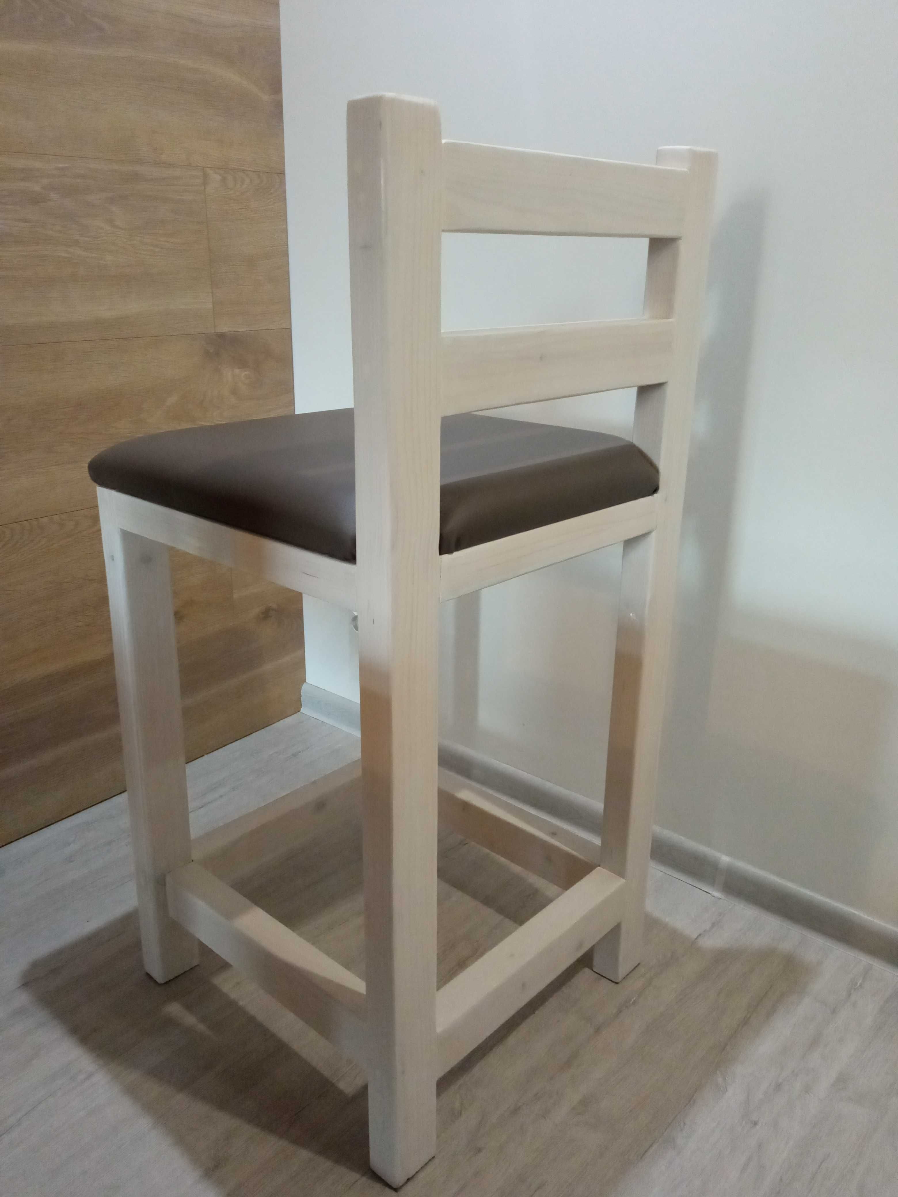 Krzesła kuchenne barowe, wysokie, hokery, drewniane 6 sztuk