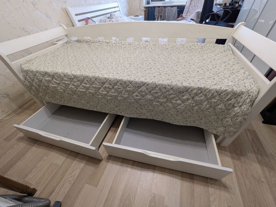 Ліжко Тедді дуо, дитяче, 190*80 см, бук, з додатковим спальним місцем