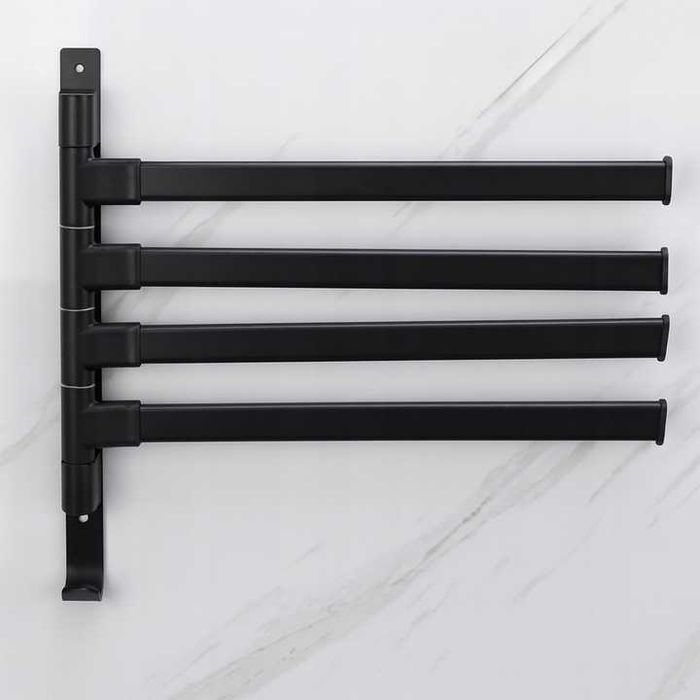 Metalowy Wieszak Do Łazienki Czarny Ścienny Uchwyt Na Ręczniki Nowy