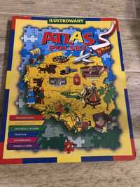 Atlas Polski puzzle 6szt w książce