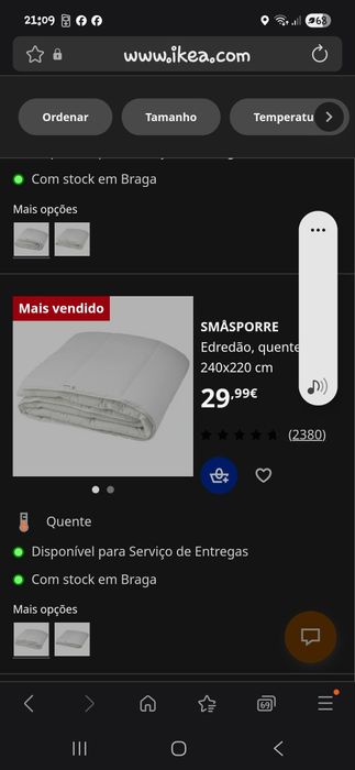 Edredon 2.00x2.40 ikea