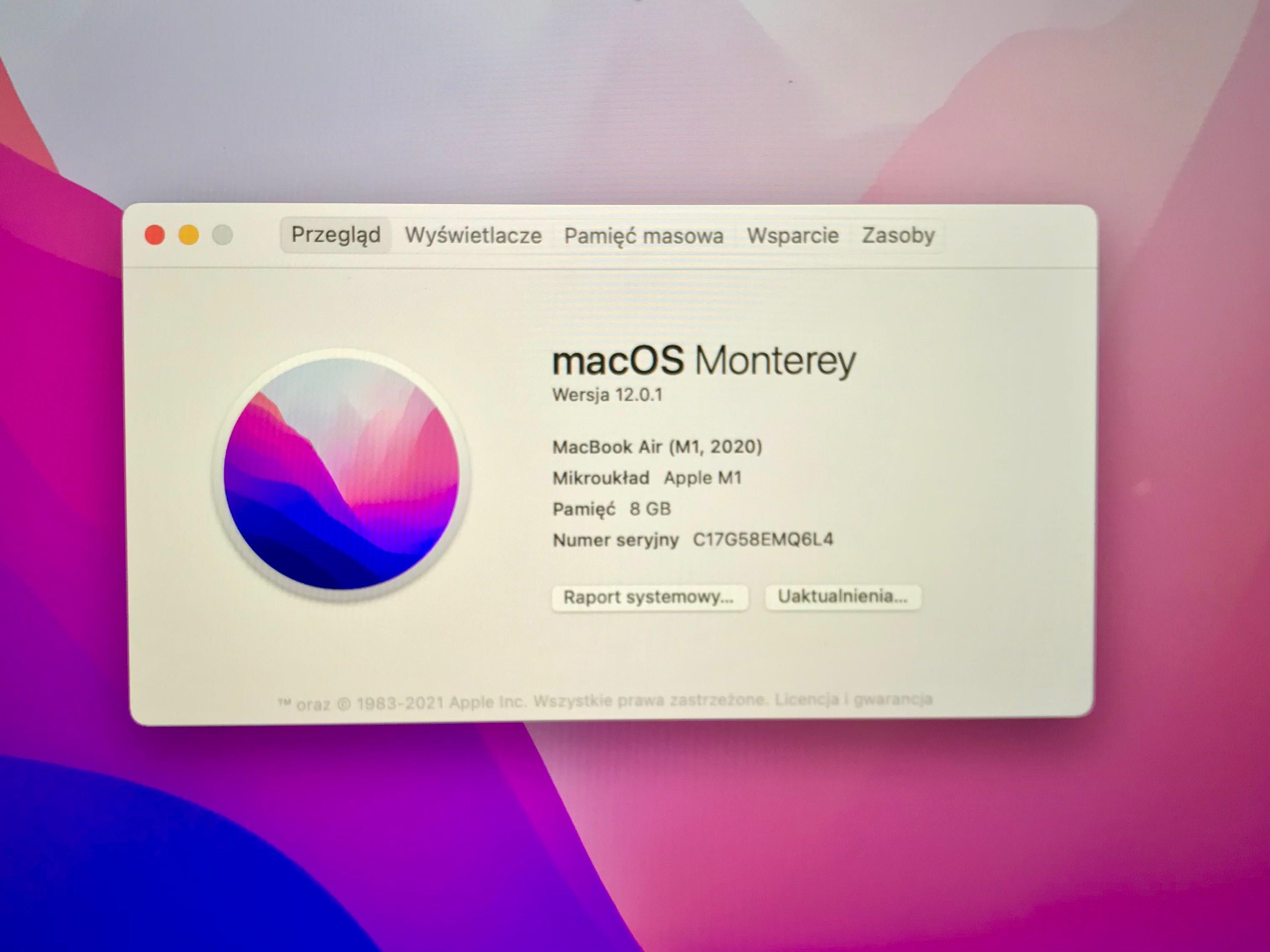 APPLE MacBook Air 13 M1 13,3' 2020 8GB 256GB LAPTOP okazja НОУТБУК