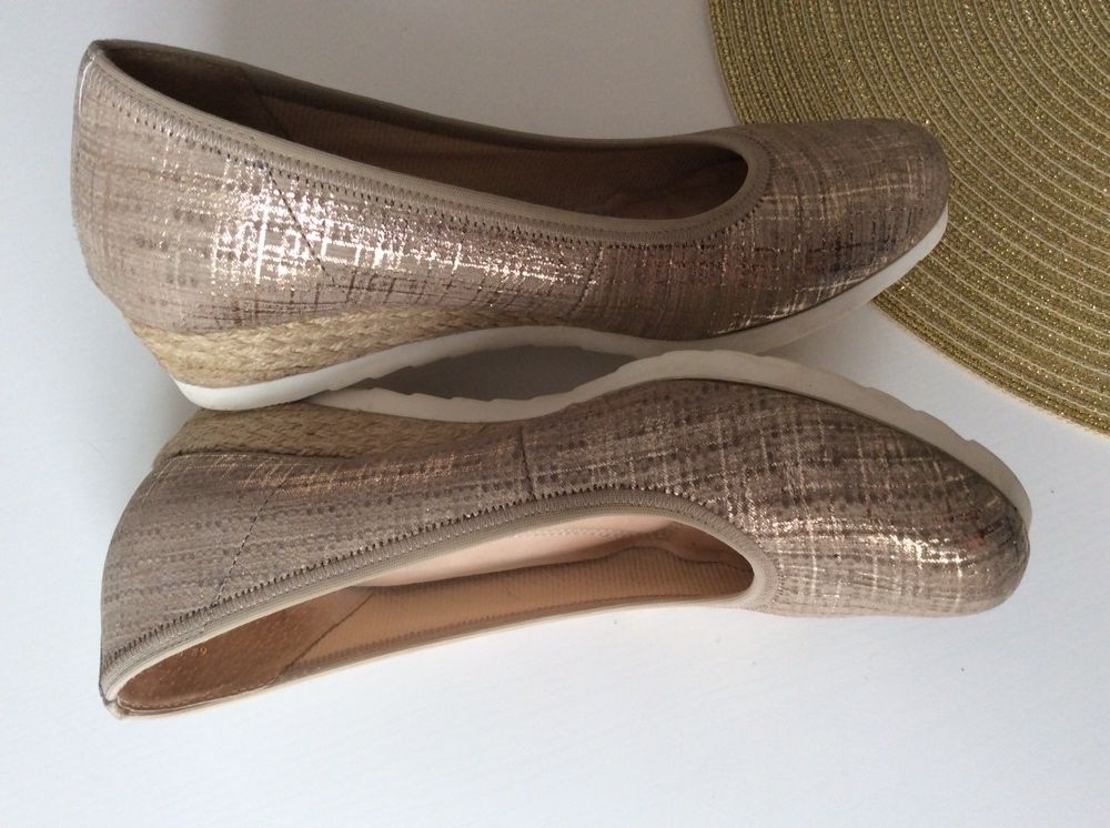 GABOR czółenka damskie espadryle 37 / 38 gold style